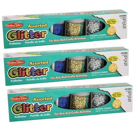 UPC: 0194629004393 | Charles Leonard Creative Arts Glitter Set 6 Per Pack 3 Packs
