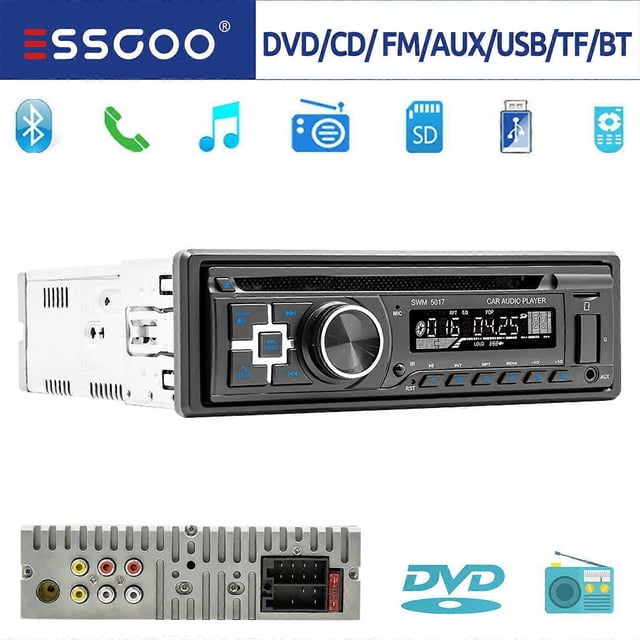 Autoradio avec Lecteur CD DVD MP3 USB Bluetooth FM AUX Radio Simple 1 DIN