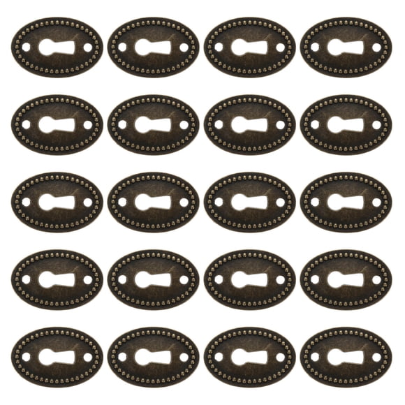 LRXIYODE 20Pcs Antique Cabinet Keyhole Plate Zinc Alloy Simple for Furniture Hardware Housewarming