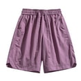 thumbnail image 7 of Zylanna Men's Casual Shorts, 2025 New Style Solid Color Athletic Sport with Pockets Elastic Waist Summer Short Pants for Man Purple Size 2XL, 7 of 7