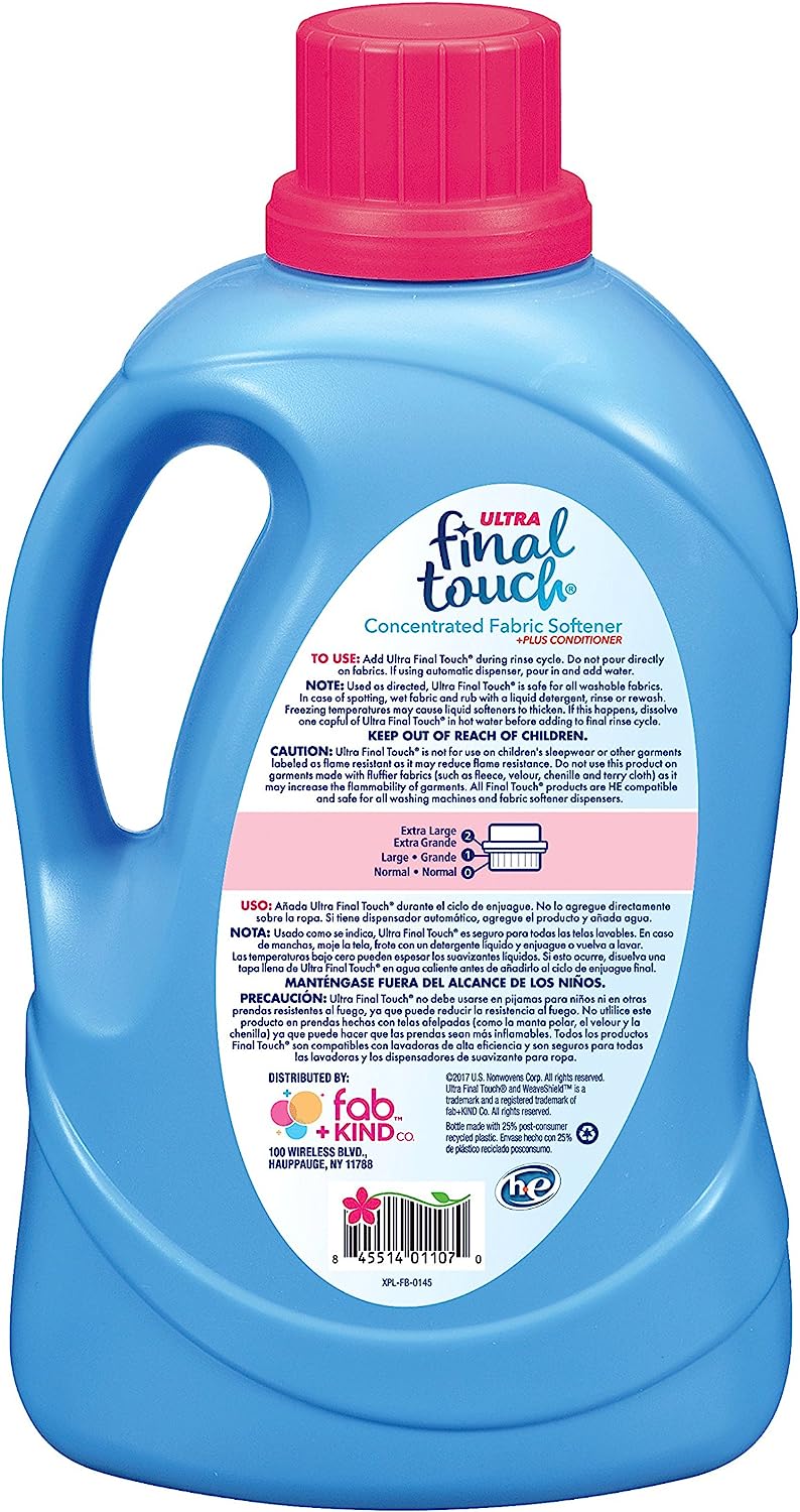 Final Touch Ultra Concentrated Fabric Softener Plus Conditioner, Spring Fresh, 4-Pack photo 3