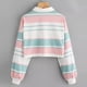 thumbnail image 4 of Puntoco - Sudadera con capucha de manga larga con botón de rayas de color para mujer Puntoco Puntoco-4284, 4 of 6