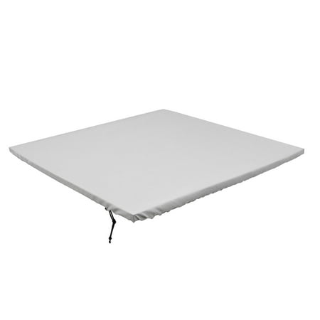

90Cmx90cm Washable Square Fitted Table Cover Polyester Stretchable Table Tablecloth for Picnic Party Indoor Holiday Decoration Gray