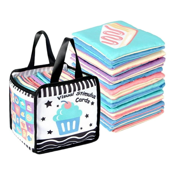 Tarjetas didácticas, juguetes, estimulación visual, libro de tela para viajes, niños, niñas y recién nacidos. vistoso
