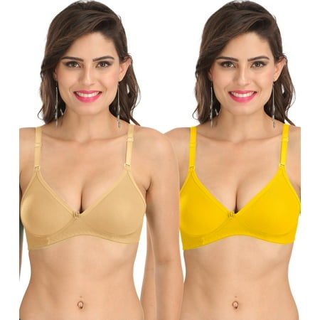 

Ossirrio Women s Everyday Non Padded Non Wired 3/4th Coverage T-Shirt Bra with Free Transparent Strap
