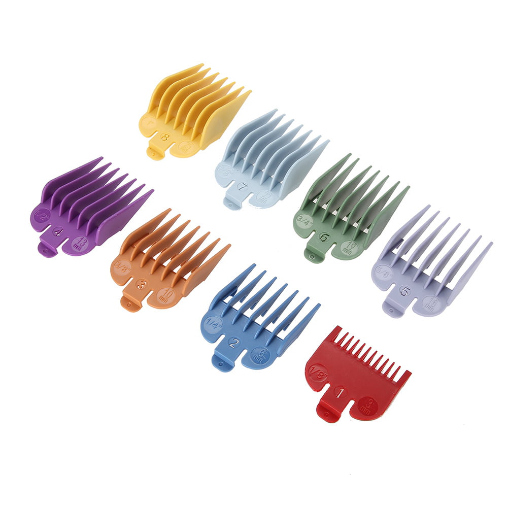 FAGINEY 8 Sizes Colored Limit Comb Hair Clipper Haircut Guide ...