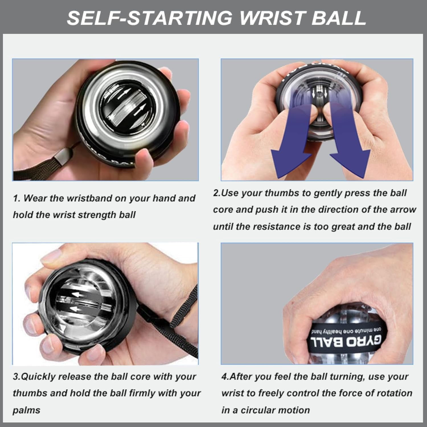 2026 New Curaball Torque Ball, Curaball Hand Exerciser, Gyro Ball with LED Lights and Portable Case, Hand Gripper Strengthener, Grip Strength Trainer for Strengthen Arms, Fingers, Bones and Muscles