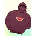 thumbnail image 3 of Buon Ferragosto Watercolor Melon Hoodie Women -Image by Shutterstock, Female Small, 3 of 4