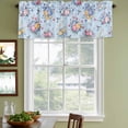 thumbnail image 4 of 2 Pack Valances for Windows, Pink Blue Flowers Window Valances for Living Room/Bedroom/Bathroom, Spring Floral Pastoral Birds Leaves Light Filtering Kitchen Curtain Valance 60"W x18" L, 4 of 9