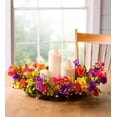 thumbnail image 4 of Floral Watercolor Spring Front Door Wreath with Faux Bright Pansies & Violets, 4 of 6