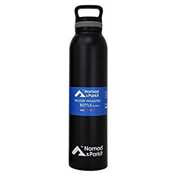 Nomad and Parkit Insulated Water Bottle /– Reusable Stainless Steel Thermal Lock Vacuum Insulated Travel Thermos with Leakproof Lid /– BPA-Free, Durable, Washable Portable Container for Cold, Hot Drinks 31.8