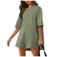 thumbnail image 6 of Summer Women Jumpsuit Sports Oversized Jumpsuit Short Sleeve Jumpsuit with Pockets, 6 of 6