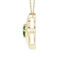 thumbnail image 2 of ANGARA Lab Grown 1.1 Ct Shell Style Oval Emerald and Lab Diamond Pendant for Women in 14K Yellow Gold (Size-8x6mm) | May Birthstone, Anniversary, Jewelry Gift for Women | Lab-Grown Emerald Necklace, 2 of 8