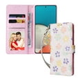 thumbnail image 2 of Compatible for Samsung Galaxy A34 5G Wallet Case with Card Holder, Floral Flower PU Leather Magnetic Stand Flip Protective Phone Cover with Wrist Strap for Women Girls, Small Flowers, 2 of 6