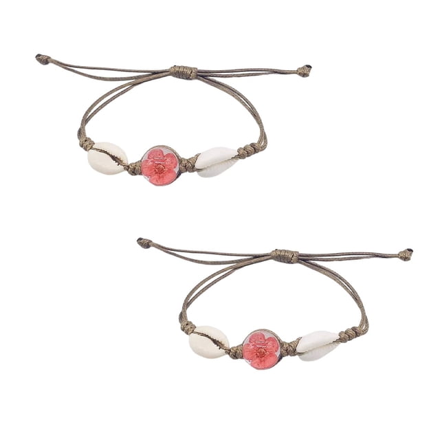 Guardurnaity 2 piezas de portátil decorativa flor patrón reemplazo hecho a mano Adorable brazalete ornamento regalo de cumpleaños Ropa, zapatos y accesorios Miscelánea Rojo