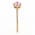 thumbnail image 3 of IP Rose Gold(Ion Plating) Stainless Steel Ring with AAA Grade CZ in Rose for Women Rose Stone Color Style TK3558 Size 6, 3 of 4