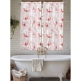 thumbnail image 4 of Pink Flower Living Room Curtains 2 Panel, Watercolor Floral Botanical Line Drawing Print Cafe Window Treatment, Extra Long Farmhouse Bedroom Bathroom Kitchen Curtains Drapes 104"x72", 4 of 6