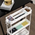 thumbnail image 4 of Carrito de almacenamiento SPACELEAD Slim de 4 niveles para oficina y cocina, blanco, 4 of 7