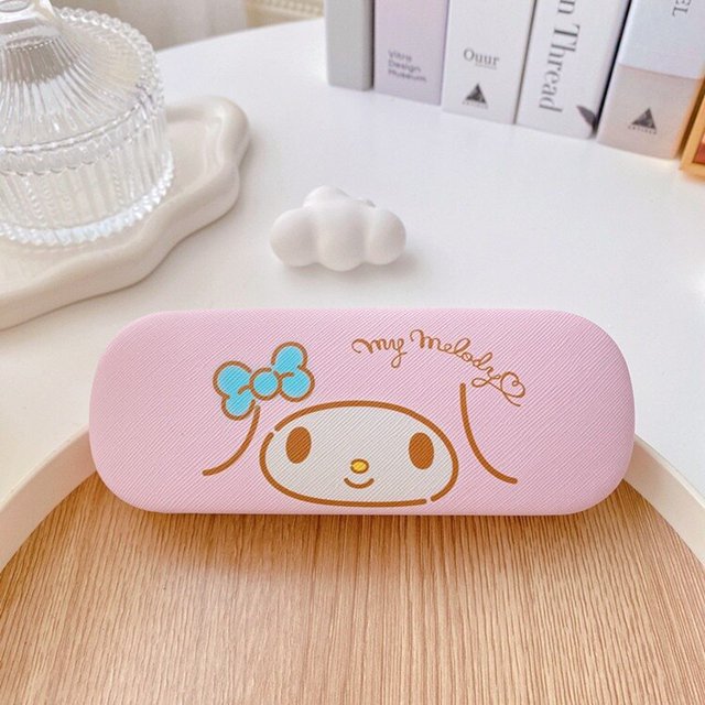 Sanrio-funda protectora de Hello Kitty para gafas de sol, estuche de PU para gafas de Hello Kitty, Cinnamoroll, Kuromi Fivean unisex