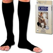 Jobst for Men Open Toe Ribbed 30-40 Knee High Compression Socks Black Xlarge