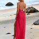 thumbnail image 3 of Traje de baño de una pieza para mujer, bikini informal y de moda de color sólido con cordones, traje de baño de moda playera para mujer, trajes de baño de una pieza para mujer, trajes de baño para muj, 3 of 6