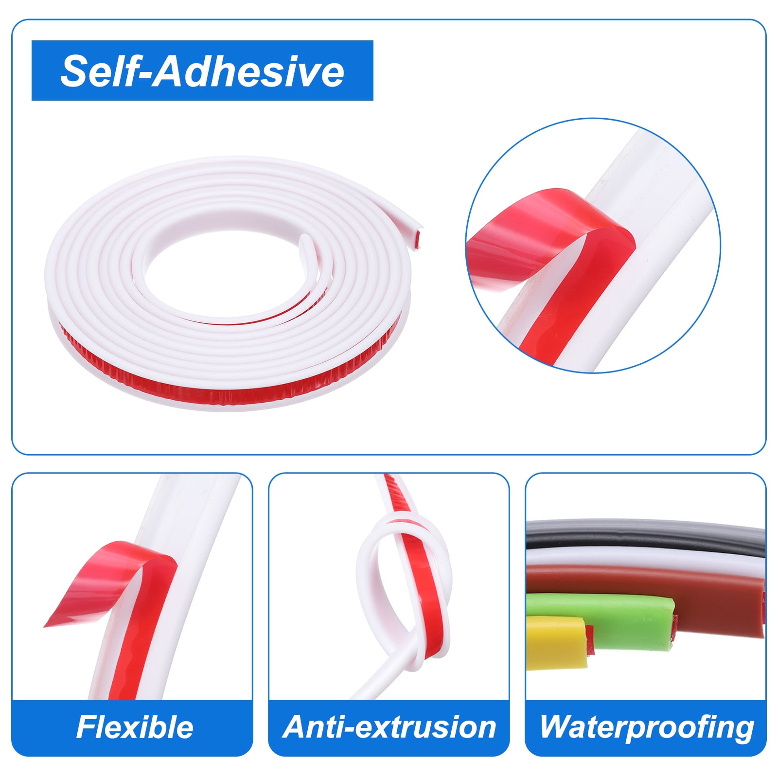 Unique Bargains TPE Self-Adhesive Veneer Furniture Edge Protector White 9.8ft x 4.27in