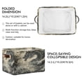 thumbnail image 3 of WOBOGO Cyan Dragon Square Storage Basket with Waterproof Canvas and PE Lining Durable PU Leather Handles 14.2×10.2×8.3in, 3 of 9