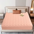 thumbnail image 4 of Hiroekza Queen Size Fitted Sheet Waterproof Mattress Protector(98%Cotton,2%Spandex) - Skin-friendly, Soft, Breathable, Fitted Washed Cotton Bed Sheet for All Seasons Pink, 4 of 5