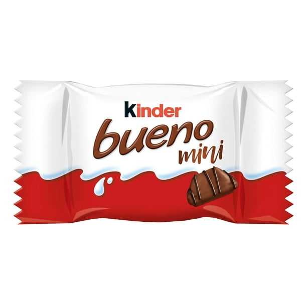 Kinder Mini Barres BUENO au chocolat au lait et à la crème aux noisettes;  un sac individuel contient 27 pieces emballées individuellement - 145 g