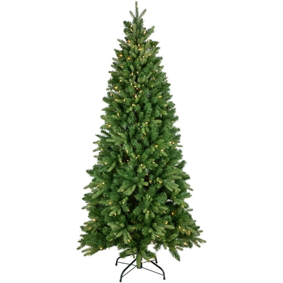 Northlight Real Touch™️ Pre-Lit Washington Frasier Fir Multi-Function Slim Christmas Tree - 7.5' -