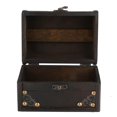 thumbnail image 2 of ACOUTO Small Black Handcrafted Wooden Vintage Storage Box, Hand-Made Treasure Decorative Box Prop Decoration With Alloy Buckle, Wooden Photo Storage Box, For Home, Office, 15cm*10.5cm*10.5cm, 2 of 8