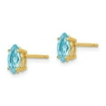 thumbnail image 2 of Real 14kt Yellow Gold 7x3.5mm Marquise Blue Topaz earRing; for Adults and Teens; for Women and Men, 2 of 3