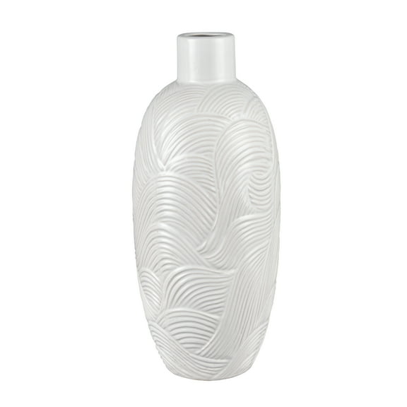 Elk Home Flynn Tropical Vase in Gloss White Finish
