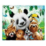 Dawhud Direct Zoo Animals Super Soft Plush Fleece Throw Blanket