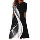 thumbnail image 1 of Vestido de Manga Corta para las Mujeres Estampado Cuello Redondo con Bolsillos, Vestido de Verano Sexy Y Casual para las Mujeres, 1 of 5