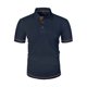 thumbnail image 1 of Blusa y camisa de manga corta con cuello vuelto para hombre, informal, de moda, de color liso, con botones, solapa y hebilla de gancho, camiseta de manga corta de poliéster para hombre., 1 of 5