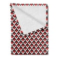 thumbnail image 2 of Geometric Soft Flannel Fleece Throw Blanket, Abstract Relief Pattern Vibrant Colored Checkered Mosaic Grid Print, Cozy Plush for Indoor and Outdoor Use, 50" x 60", Vermilion Black White, by Ambesonne, 2 of 5