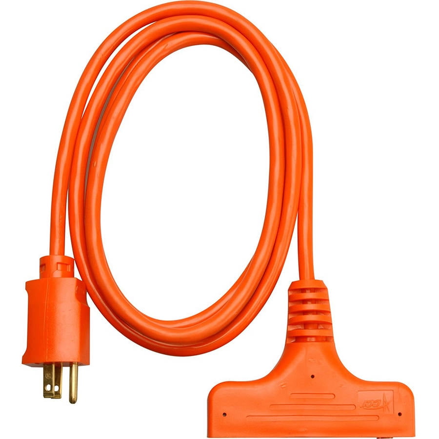 Woods 990824 12/3 Outdoor Multi-Outlet Extension Cord 2-Foot Orange
