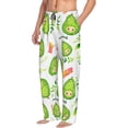 thumbnail image 2 of Uemuo Kawaii Avocado Pattern Men's Wide Leg Palazzo Lounge Pants with Pockets Light Weight Loose Comfy Casual Pajama Pants-Small, 2 of 9
