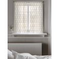 thumbnail image 5 of Beige White Polka Dots Tier Curtains 45 Inch Length,Sheer Curtains for Bedroom Living Room Window Modern Abstract Art Rustic Rod Pocket Drapes Kitchen Curtains Small Half Window 27.5"x45" 2 Panels, 5 of 7