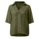thumbnail image 4 of Vestidos Casuales Para Mujer, Blusas De Mujer De Moda Blusa informal de manga corta con solapa y cuello halter para mujer, color liso, con mangas 3/4, 4 of 5