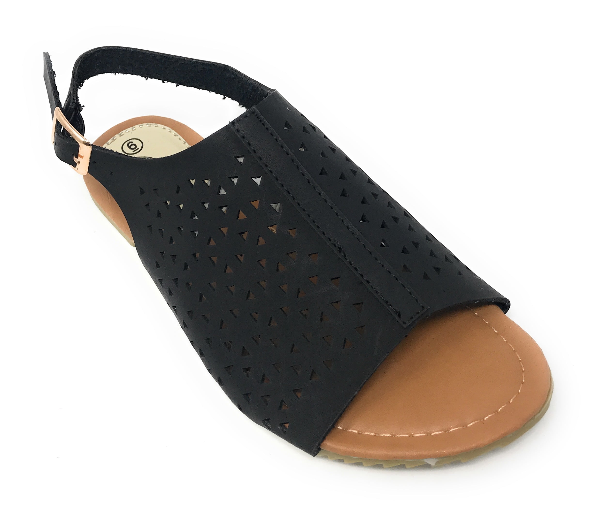 Victoria K Women's Triangle Pattern Laser Cutout Sandals