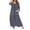 Blue, variant on Joau Women Stripe Print Zipper Up Nightgown 3/4 Sleeves Loungewear Sleep Dress Full Length Loose Comfy Long Sleepwear Bathrobe with Pockets S-XXL