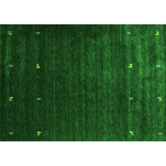 Ahgly Company Indoor Rectangle Abstract Green Contemporary Area Rugs, 5' x 7'
