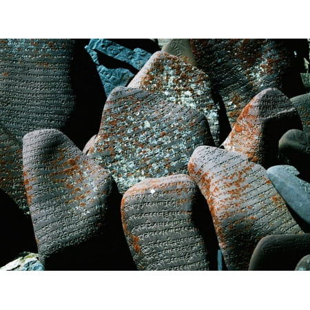 - Many Mani Stones (Small Tablets Carved with the Mantra Om Mani Padme Hum) - Lhasa Print Wall Art By Bradley Mayhew