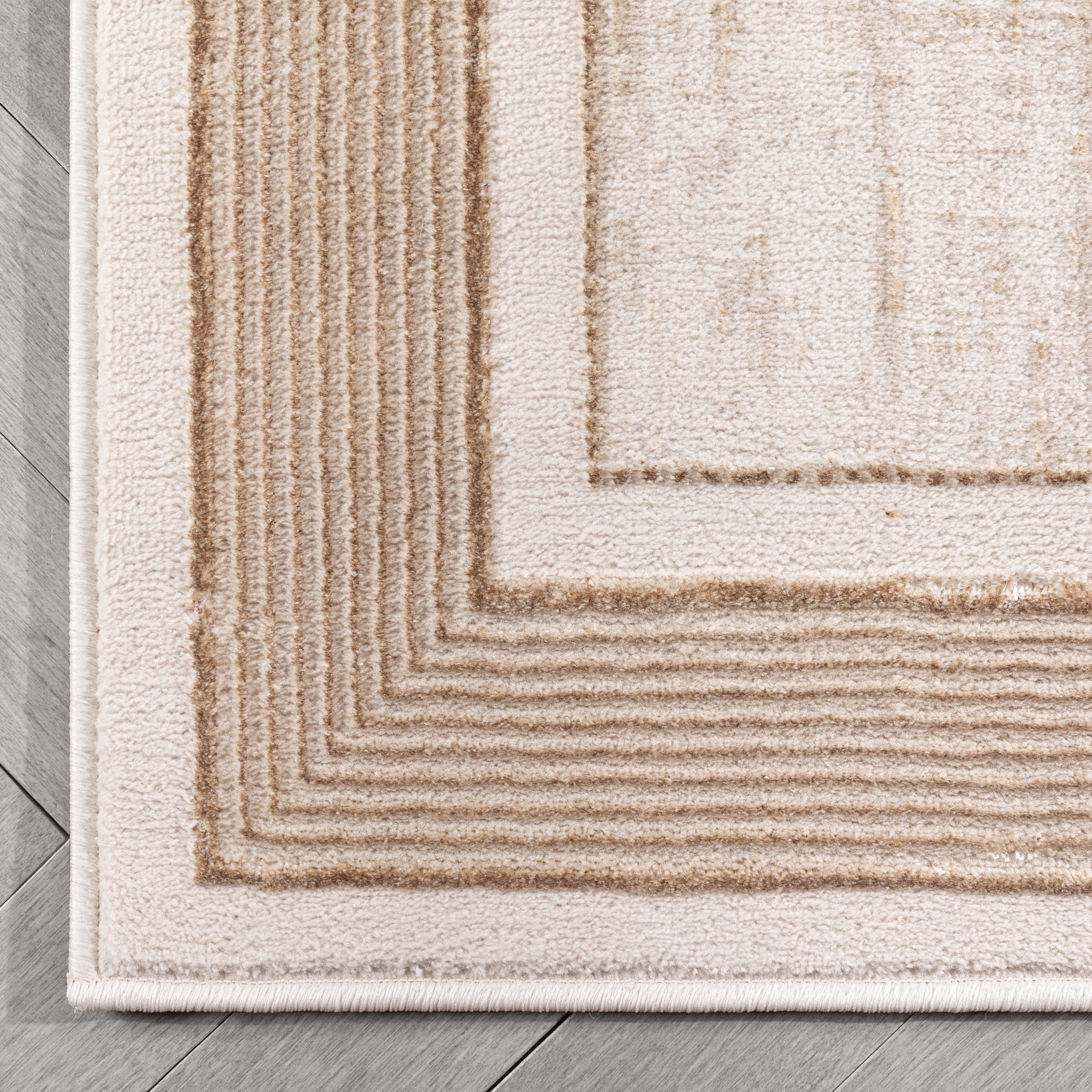 Well Woven Cairo Border Area Rug, 5.25' x 7.25', Glam, Soft Rug, Globally Inspired Patterns, Serged Edges For Longer Lasting Rug