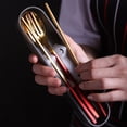 thumbnail image 4 of Juego de cubiertos portátil Inteprter, Utensilios de cocina, acero inoxidable 304, diseño simple, Tipo 2, 4 of 6