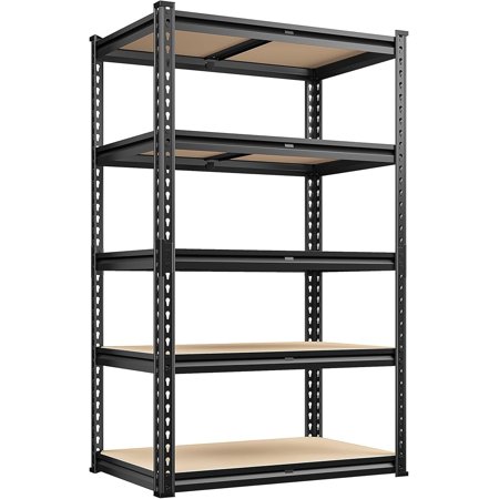 2000LBS Storage Shelves 5 Tier Garage Shelving Heavy Duty Shelving Metal Shelves for Garage Shelves Adjustable Shelving Units and Storage Rack for Kitchen Pantry Basement, 28"Wx 13.8"Dx 59.8"H