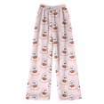 thumbnail image 6 of Pink Womens Halloween High Waist Baggy Leg Pants Loose fit Elastic Waist Wide Leg Pajama Bottoms,Lounge Sleepwear,Halloween Outfits for Women S, 6 of 6