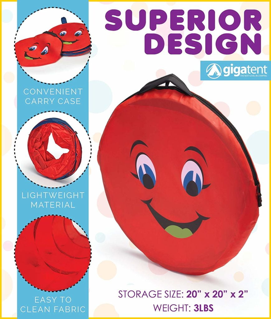 GigaTent Pop Up 6 Feet long Caterpillar Play Tunnel For Pets & Kids